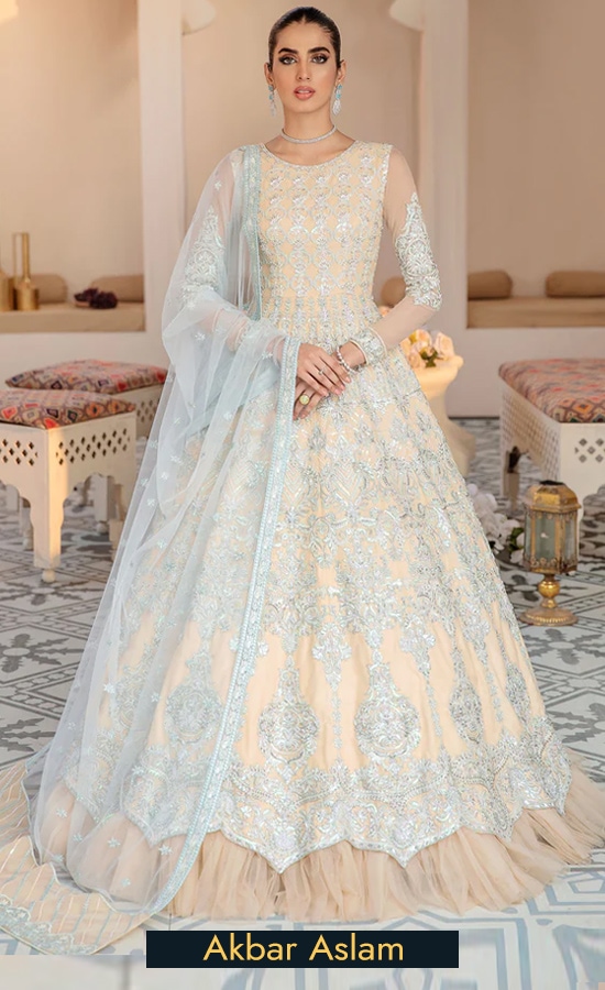 Akbar Aslam Embroidered Net Crystal Dress (1)