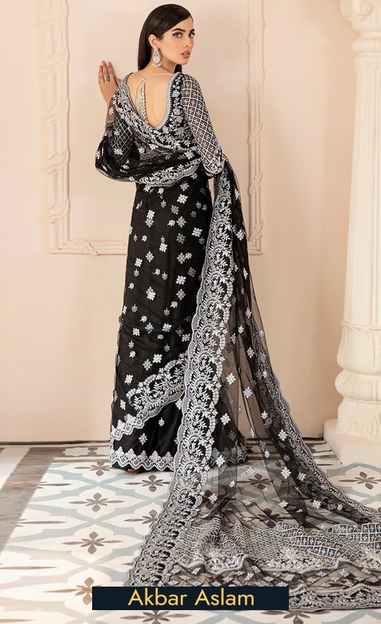 Akbar Aslam Embroidered Net Silene Dress (1)