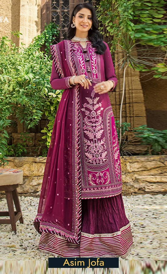 Asim Jofa Embroidered Lawn AJLR21 Dress (1)