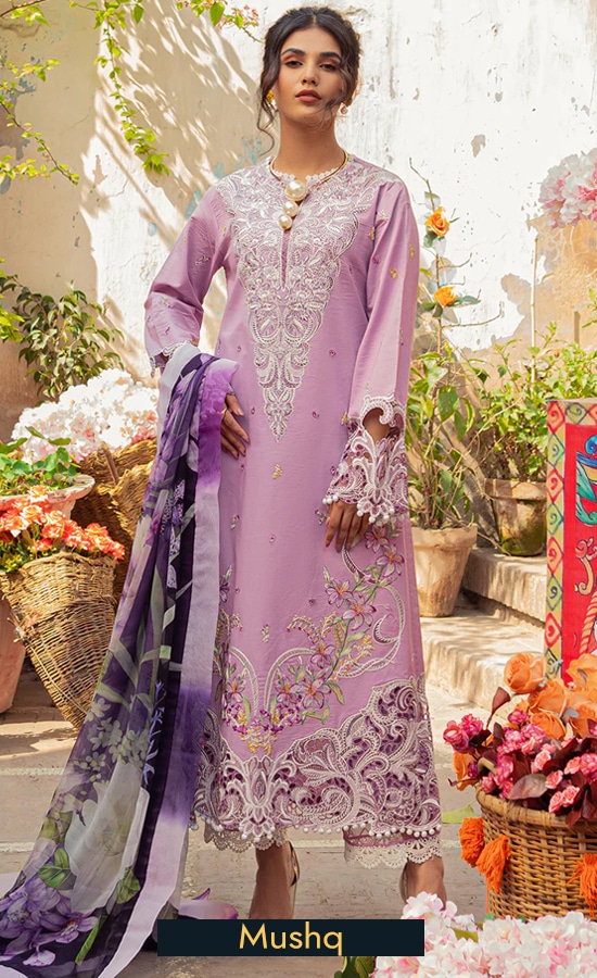 Buy Mushq Embroidered Lawn Flavia Dress Now