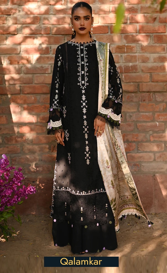 Buy Qalamkar Embroidered Lawn Cf04 Helena Dress Now