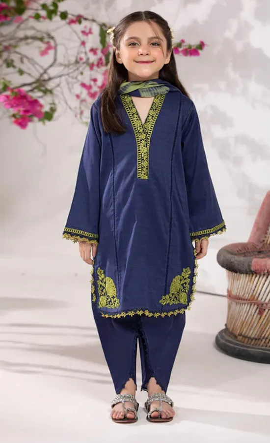Maria b Embroidered Lawn Suit Blue MKD-EA23-07