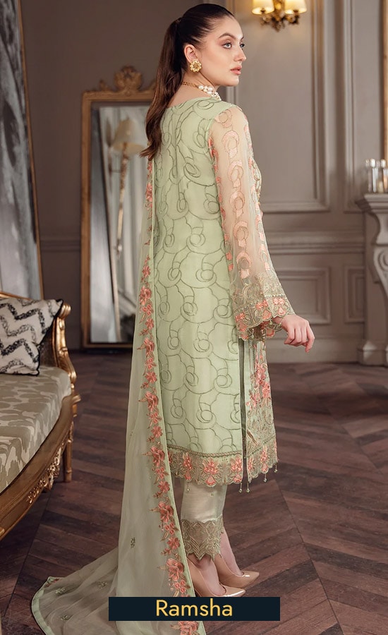 Ramsha Embroidered Chiffon A509 Dress (2)