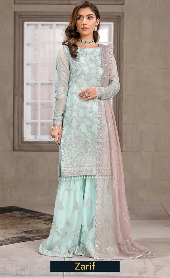 Zarif Embroidered Net ZF08 Dress (1) Zarif Embroidered Net ZF08 Dress (1)