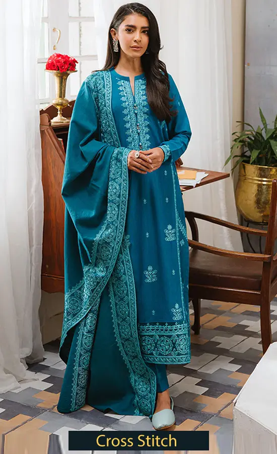 embroidered khaddar Ethnic Groove 1