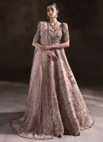 Peach Pink Anarkali Bridal Dress