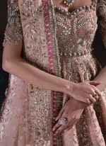 Peach Pink Anarkali Bridal Dress