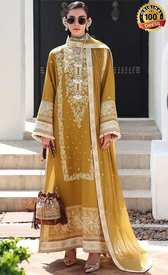 Mustard Yellow Salwar Kameez For Wedding Guests Mustard yellow salwar kameez for wedding guests with elegant embroidery and traditional detailing