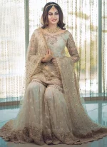 Off White Multicolor Embroidered Gharara Suit Video