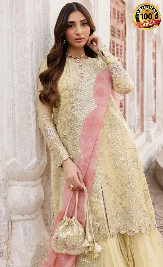 Embroidered Chiffon - Marigold Bliss
