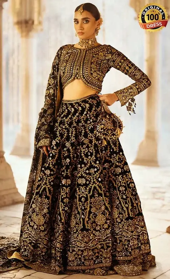 Velvet Choli with Lehenga For Wedding Guests Velvet Choli with Lehenga For Wedding Guests