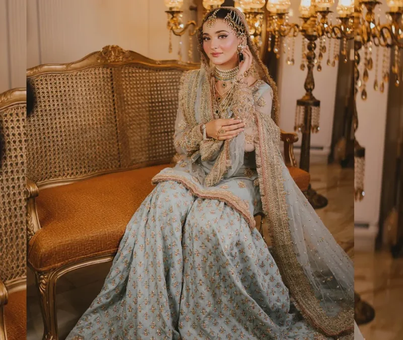 Blue Farshi Gharara for Nikkah