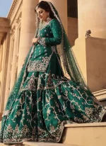 Emerald Green Bridal Gharara (Lehenga Style) Video