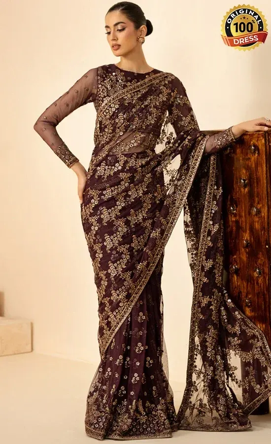 Saree in Purple Colour For Wedding Guests (1) Saree in Purple Colour For Wedding Guests (1)