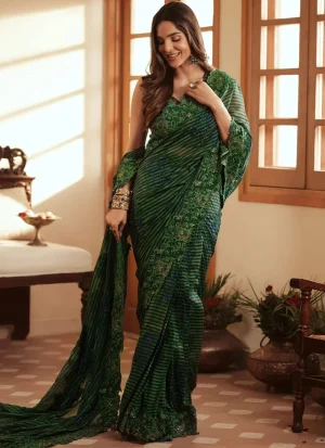 Green Bridal Saree (1)