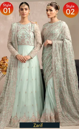 Zarif Ivory Saree For Wedding Guests (3)