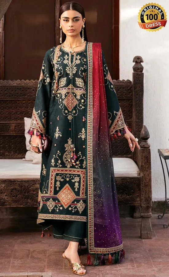 Jazmin Embroidered Jacquard Lawn SL26-D03 Dress (2) Jazmin Embroidered Jacquard Lawn SL26-D03 Dress (2)