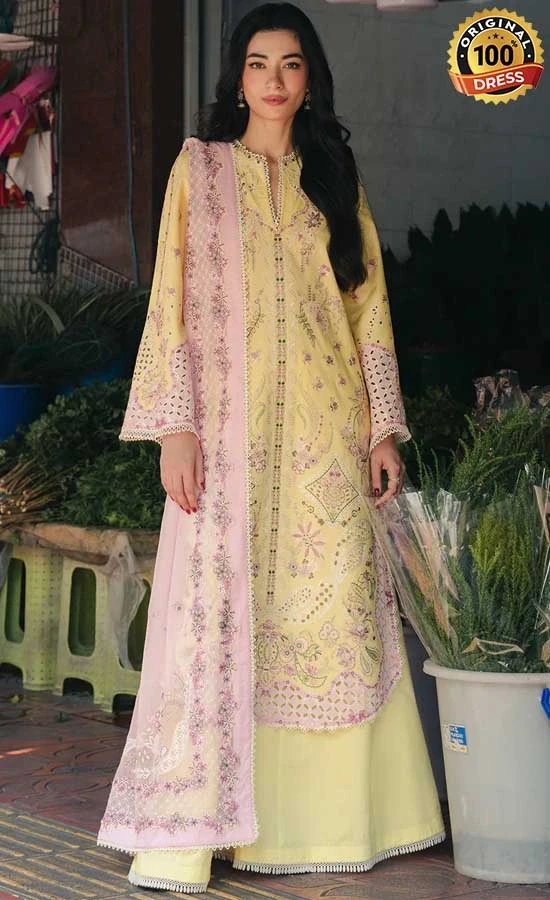 Afrozeh Embroidered Dyed Lawn Lamha Dress (3) Afrozeh Embroidered Dyed Lawn Lamha Dress (3)