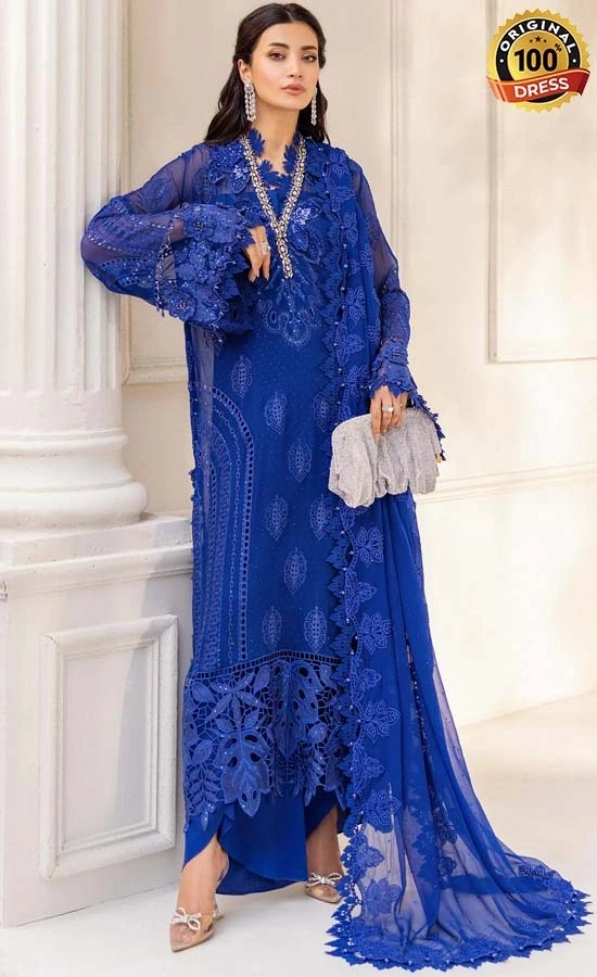 Maria B Embroidered Chiffon MPC-25-103 Dress (3) Maria B Embroidered Chiffon MPC-25-103 Dress (3)
