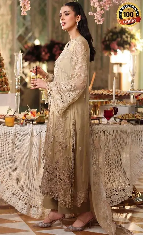 Maria B Embroidered Chiffon MPC-26-103 Dress (4)