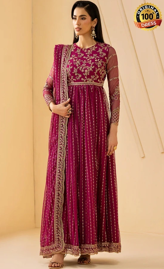 Zarif PK Emberoidered Net Sadaa Dress (4)