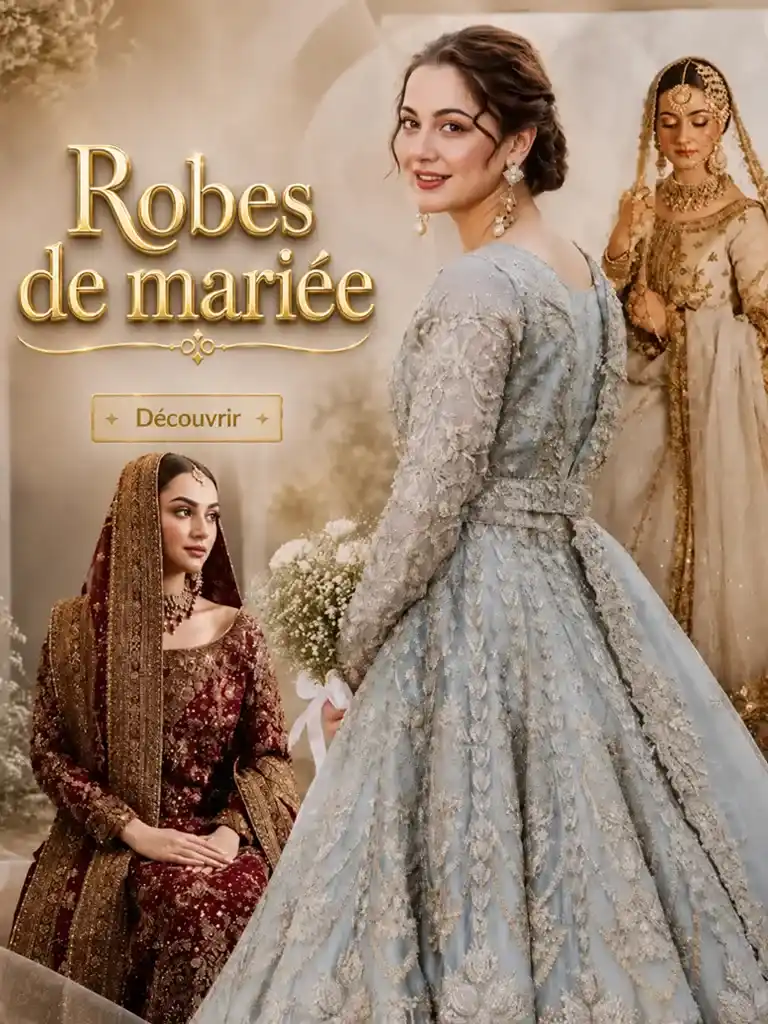 Robes de mariée pakistanaises brodées pour mariage – collection élégante pour mariées