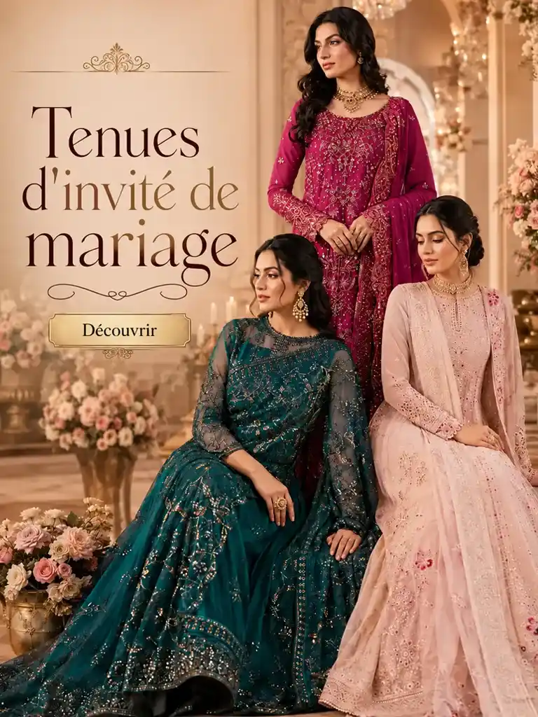 Tenues d’invitée de mariage pakistanaises pour femme – robes traditionnelles brodées et élégantes
