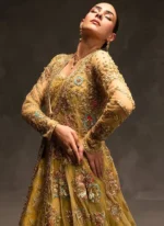 Mustard Peshwas Lehenga with Organza Dupatta Video