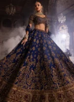 Peacock Bridal Lehenga Choli in Navy Blue Video