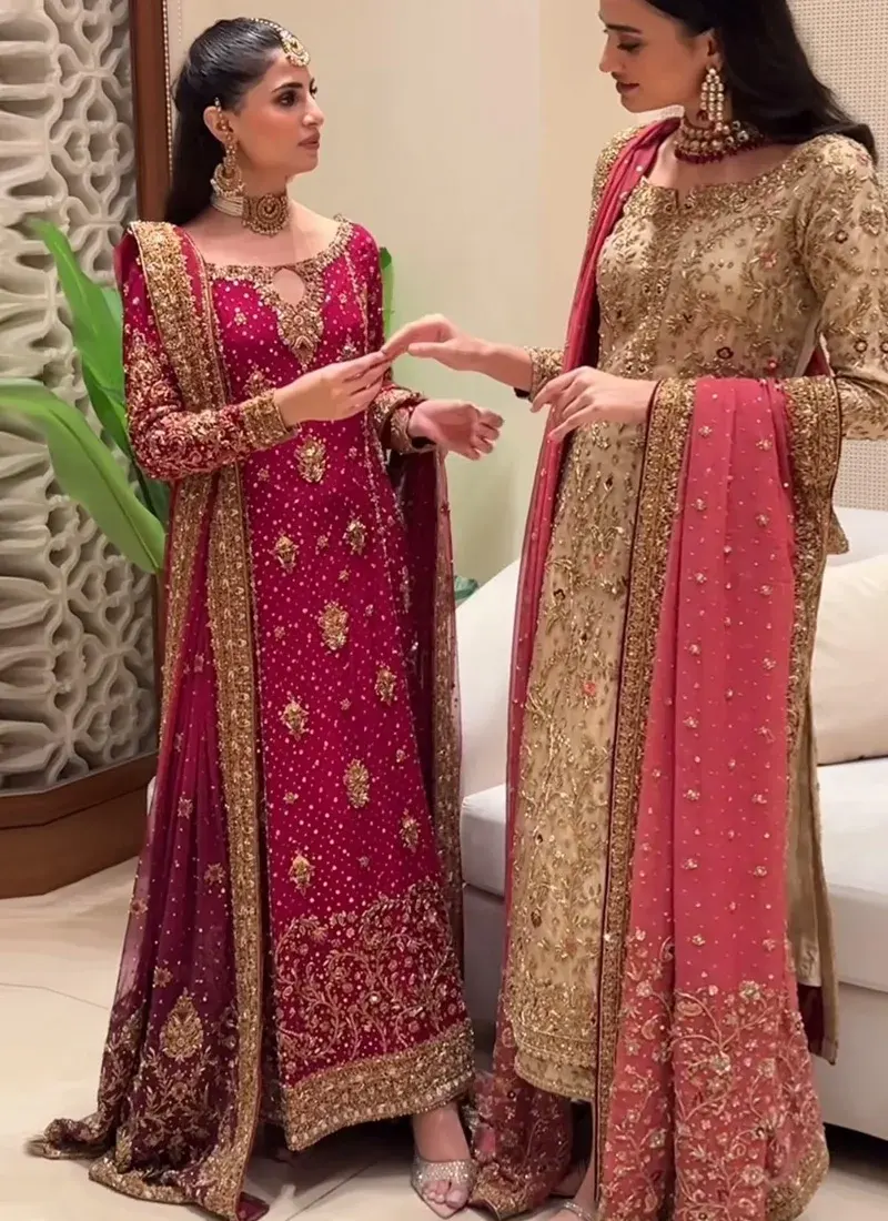 Ruby Red Zardozi Long Formal Dress Video
