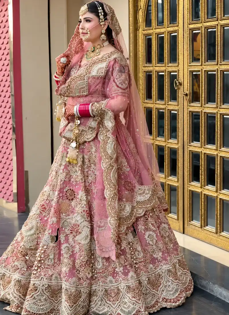Baby Pink Bridal Lehenga with Dabka Video